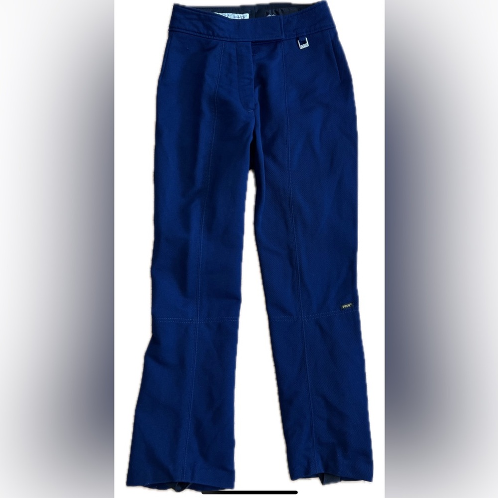 Vintage FERA Navy Blue Wool Blend Kids’ Lines Ski Pants Size 14R with Stirrups